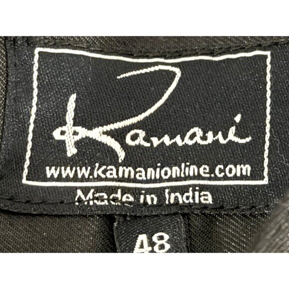 Kamani Mens or Youth Black Islamic Thobe Robe White Thread Embellishment Size 48 - Picture 4 of 13